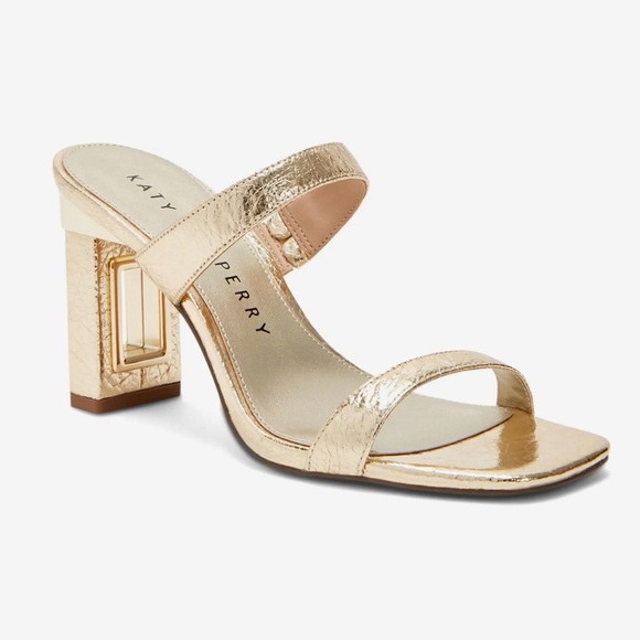 Katy Perry The Hollow Heel Sandal in Gold, Size 7M/37 New in Box Retail $109 - Picture 1 of 14